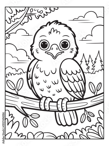 Obraz na plátně Cute animals with a forest background for kids, teens, and adults
