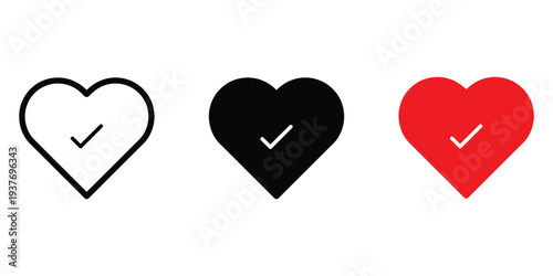 Heart Approval Icons Set