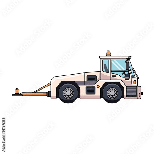 Tow truck vehicle cartoon style isolated on white background