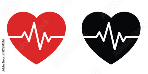 Heart Health ECG Icons Set