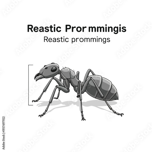 Reastic Pror mmingis Ant Species Close Up View