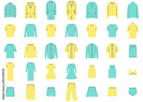 服のアイコンイラストセット3