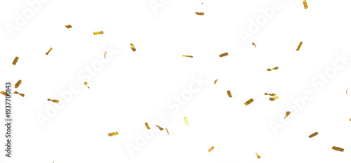 Scattered gold confetti pieces floating across a white background, adding a touch of elegance and festivity to designs for celebrations, holidays, and special occasions.