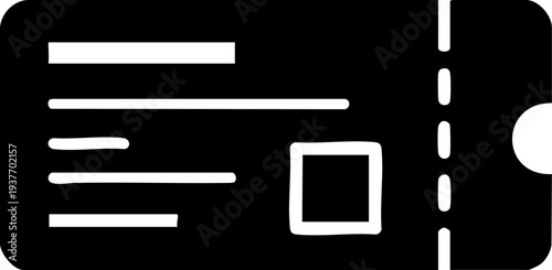 Flight boarding pass ticket icon