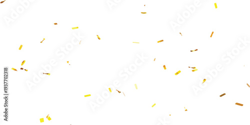 Golden confetti raining down on a white background, perfect for celebrations, parties, and special events.