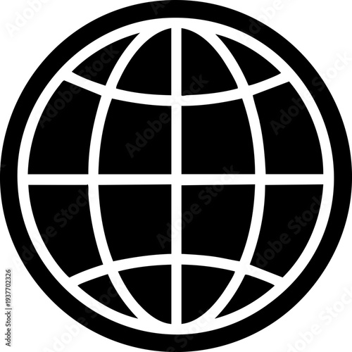 Earth network globe silhouette icon
