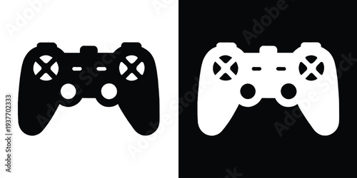 Gamepad icon, Video game controller silhouette vector, joystick, console icon