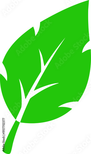 Simple leaf silhouette green icon
