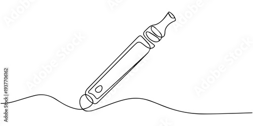 Continuous one line drawing of thermometer. one line Art icon drawing vector