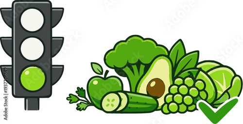 Green vegetables vector illustration