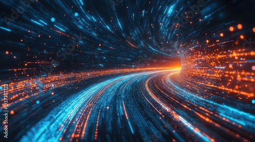 Enterprise Digital Transformation Roadmap Concept Background with Modern Digital Technology