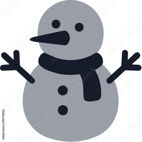 Simple Flat Style Minimalist Snowman Winter Holiday Season Character Illustration