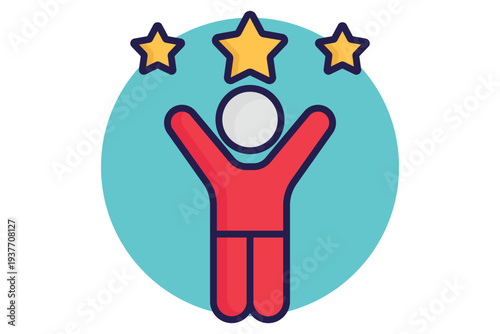 Success icon. Lineal color icon style. Icon related to winner. success elements vector illustration