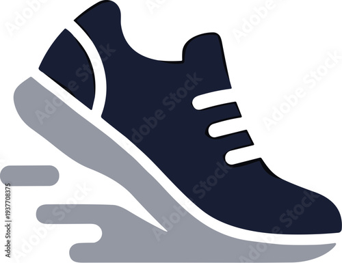 Minimalist Simple Running Shoe Footwear for Sport and Fitness Icon Illustration