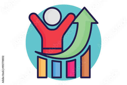 Motivation icon. Lineal color icon style. Icon related to growth. success elements vector illustration