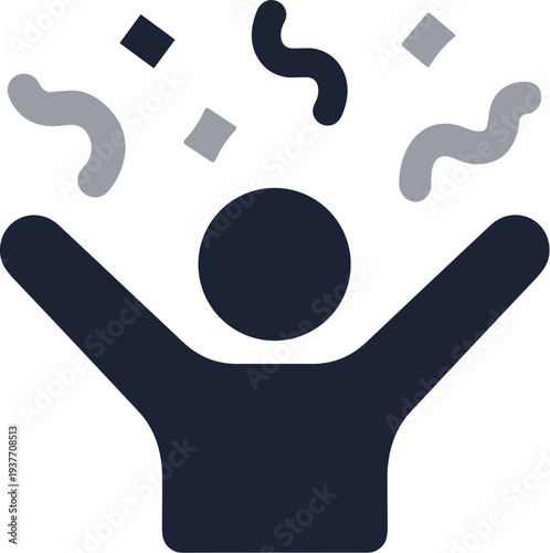 Flat Illustration Celebration Person with Confetti Graphic Element Design