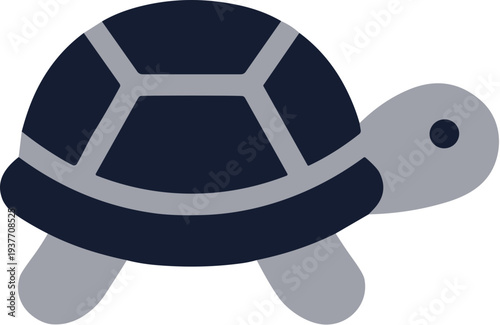 Minimalist Flat Simple Walking Turtle Reptile Marine Life Illustration