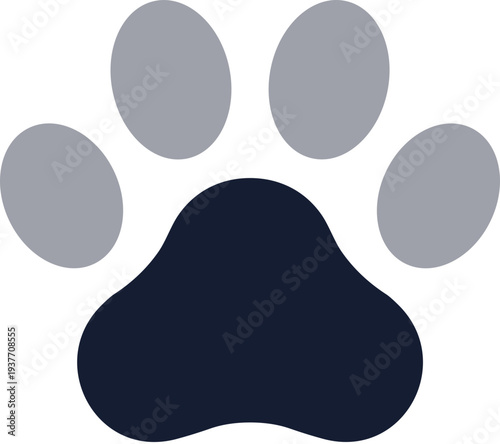 Minimalist Flat Paw Print Animal Footprint Illustration Graphic Symbol