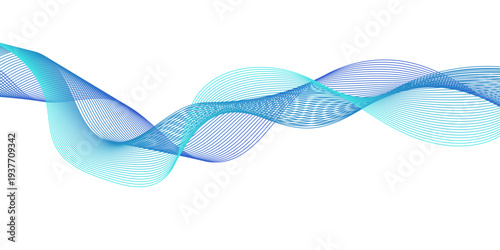 A fluid blue abstract background featuring a flowing wave pattern with elegant curves and light motion lines for a modern vector web design backdrop