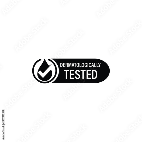 Dermatologically tested badge icon for product quality assurance