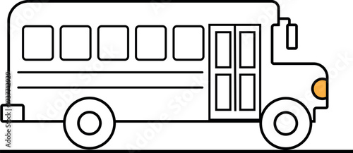 School bus outline vector icon isolated