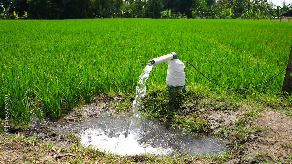 Irrigation of rice fields using pump wells with the technique of ...