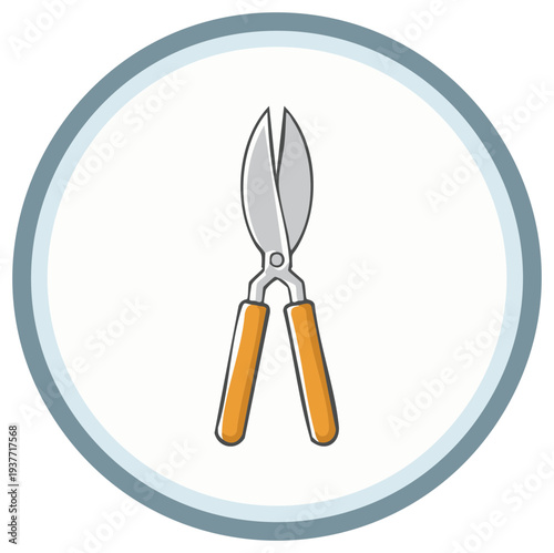 Garden Shears or Pruning Shears in a Circle