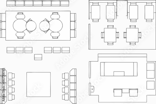 Architectural floor plan displaying office layouts with furniture arrangements