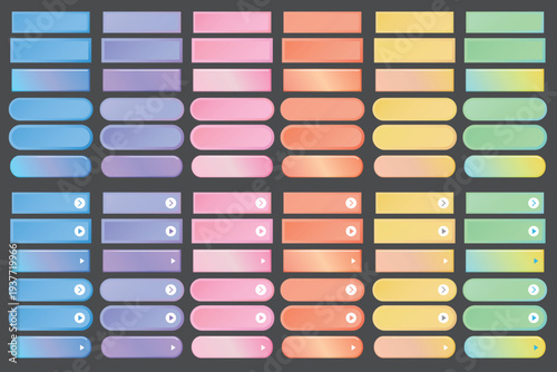 立体感のあるボタンや大理石風の優美な光沢のあるボタン｜6つのカラーバリエーション