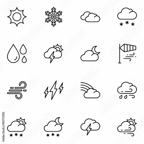 weather icons set vector