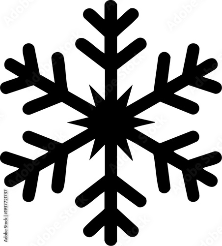 Ice crystal snowflake icon silhouette