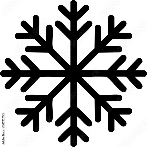 Christmas snowflake icon silhouette