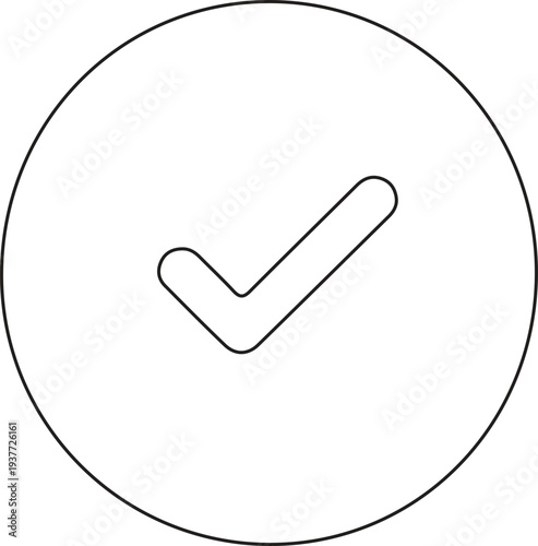 Black checkmark inside white circle