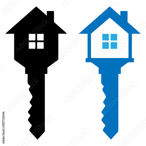 House key ring and real estate home symbol.