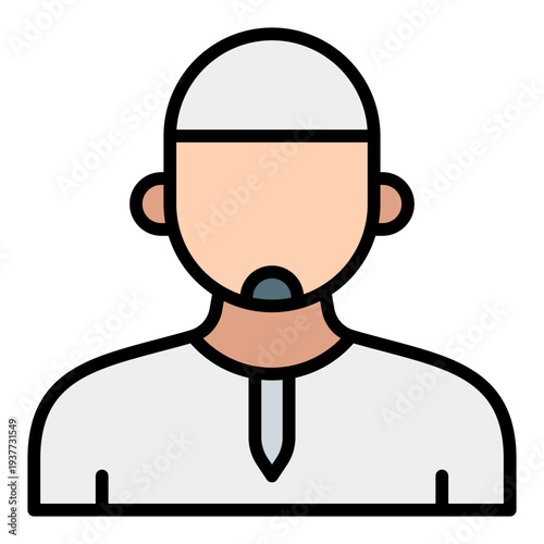 Muslim Filled Line icon. Islamic believer symbol. Ramadan religious identity Filled Line icon