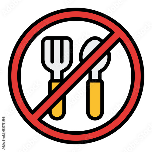 Fasting Filled Line icon. Ramadan fasting symbol. Islamic worship and spiritual practice Filled Line icon