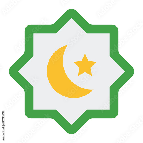 Islam Flat icon. Islamic religion symbol. Muslim faith culture Flat icon