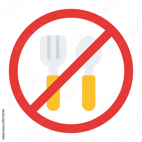 Fasting Flat icon. Ramadan fasting symbol. Islamic worship and spiritual practice Flat icon