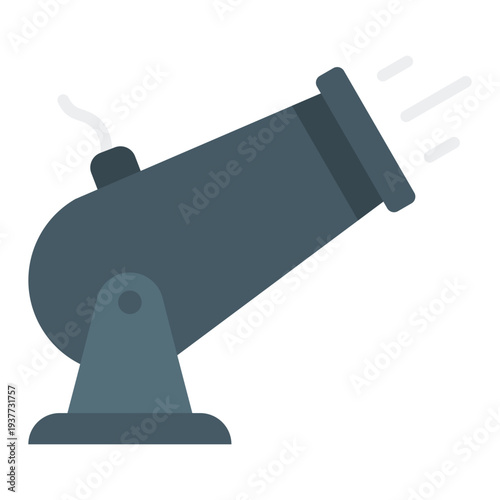 Cannon Flat icon. Ramadan cannon symbol. Iftar time announcement tradition Flat icon