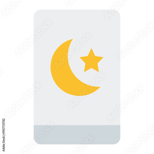 App Flat icon. Islamic prayer application symbol. Ramadan and Muslim lifestyle Flat icon