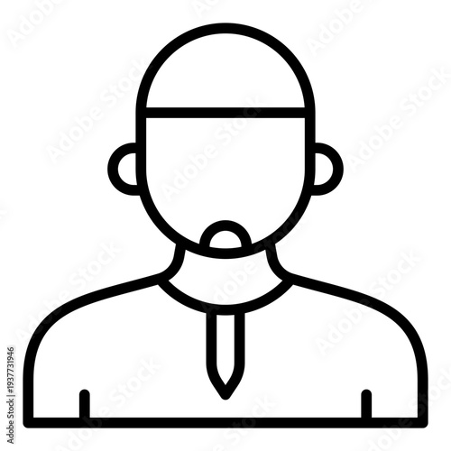 Muslim Line icon. Islamic believer symbol. Ramadan religious identity Line icon