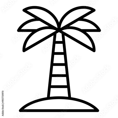 Palm tree Line icon. Desert oasis symbol. Middle eastern Islamic culture Line icon