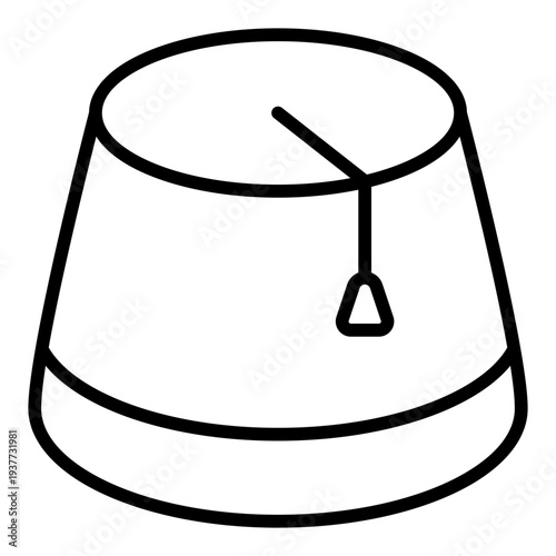 Fez Line icon. Traditional Muslim hat symbol. Islamic culture clothing Line icon