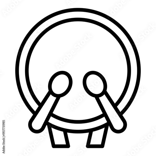 Drum Line icon. Islamic celebration drum symbol. Ramadan tradition music Line icon