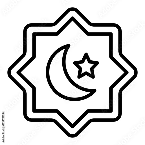 Islam Line icon. Islamic religion symbol. Muslim faith culture Line icon