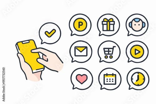 Phone Icons and Messages