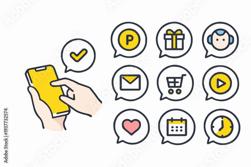 Phone Icons and Messages