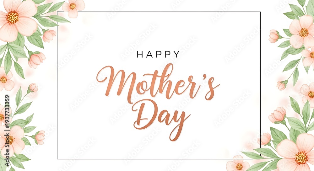 Obraz premium Happy mother's day floral greeting card