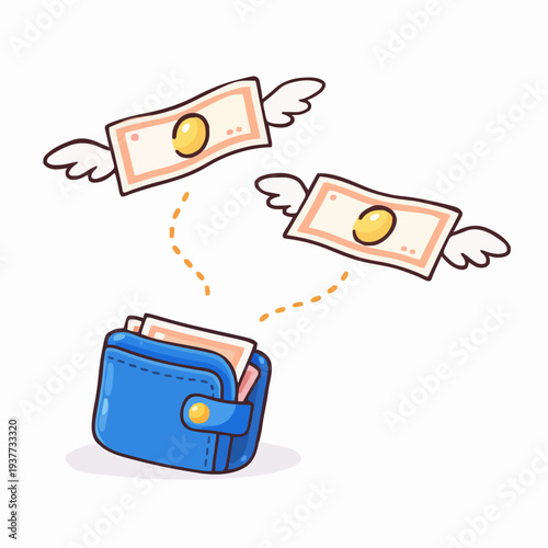 Money Leaving Wallet Concept