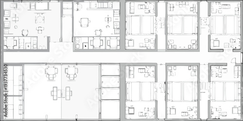 Architectural floor plan depicting office spaces and corridors